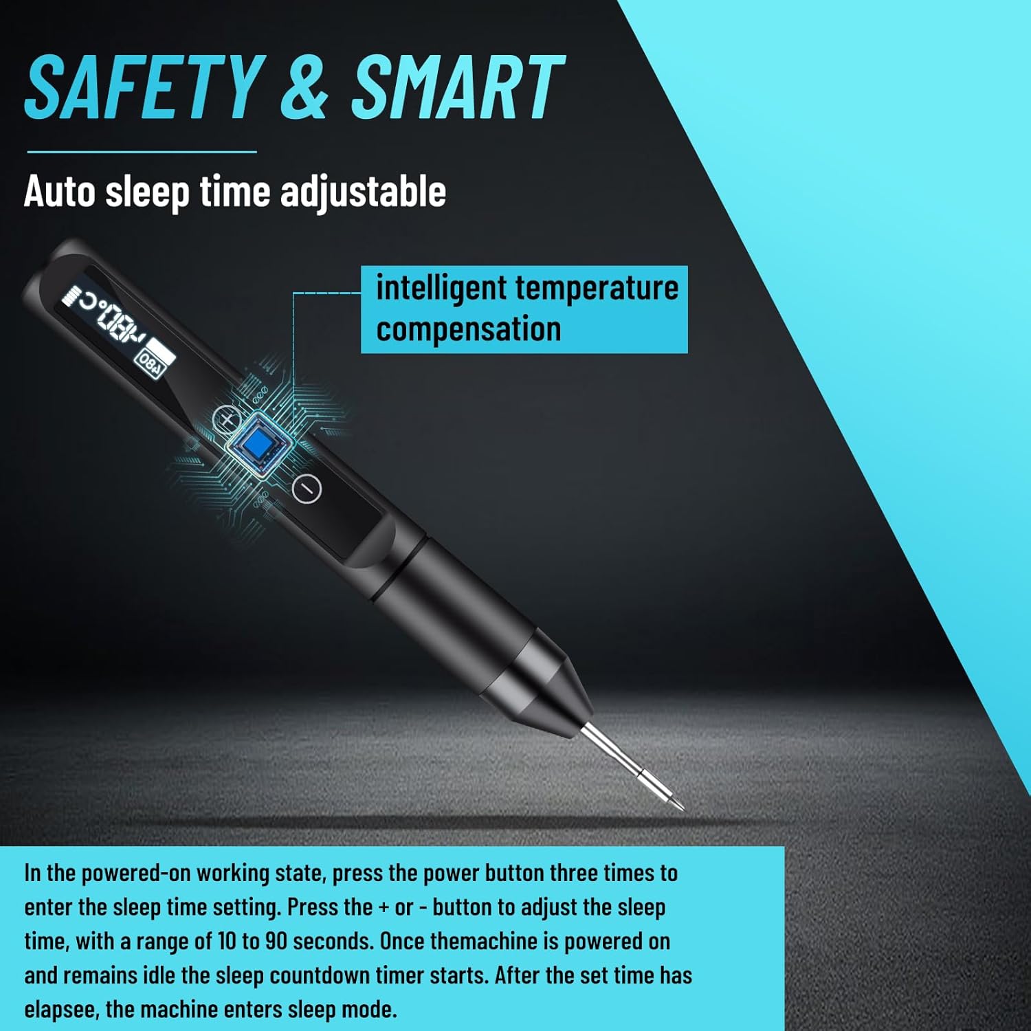 Micro Soldering Iron Kit with OLED Display, Adjustable Temp 356°F-896°F, High Power & Type-C Portable Pen Design | 3 Tips for Electronics Repair, DIY Projects (C210-I/IS/K)