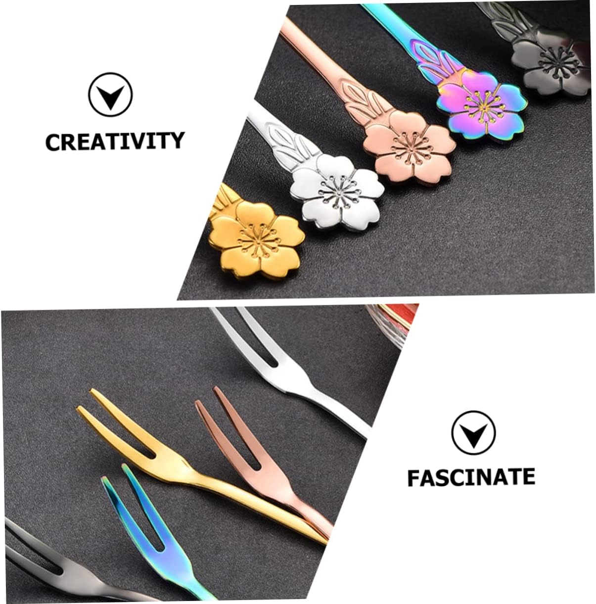 Dinner Forks, 10pcs Stainless Steel Fruit Fork Forks for Cake Reusable Dessert Forks Multipurpose Forks Salad Forks Home Dessert Forks Kitchen Gadgets Fork for Appetizer
