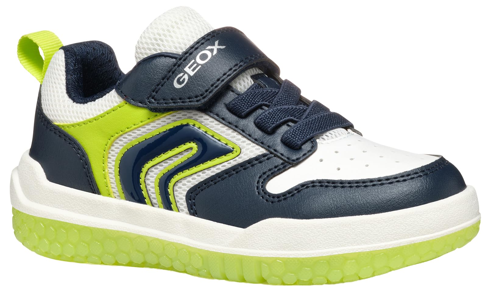Geox J BUZZERLIGHT BOY B Sneaker, Navy/Lime, 6 UK Child