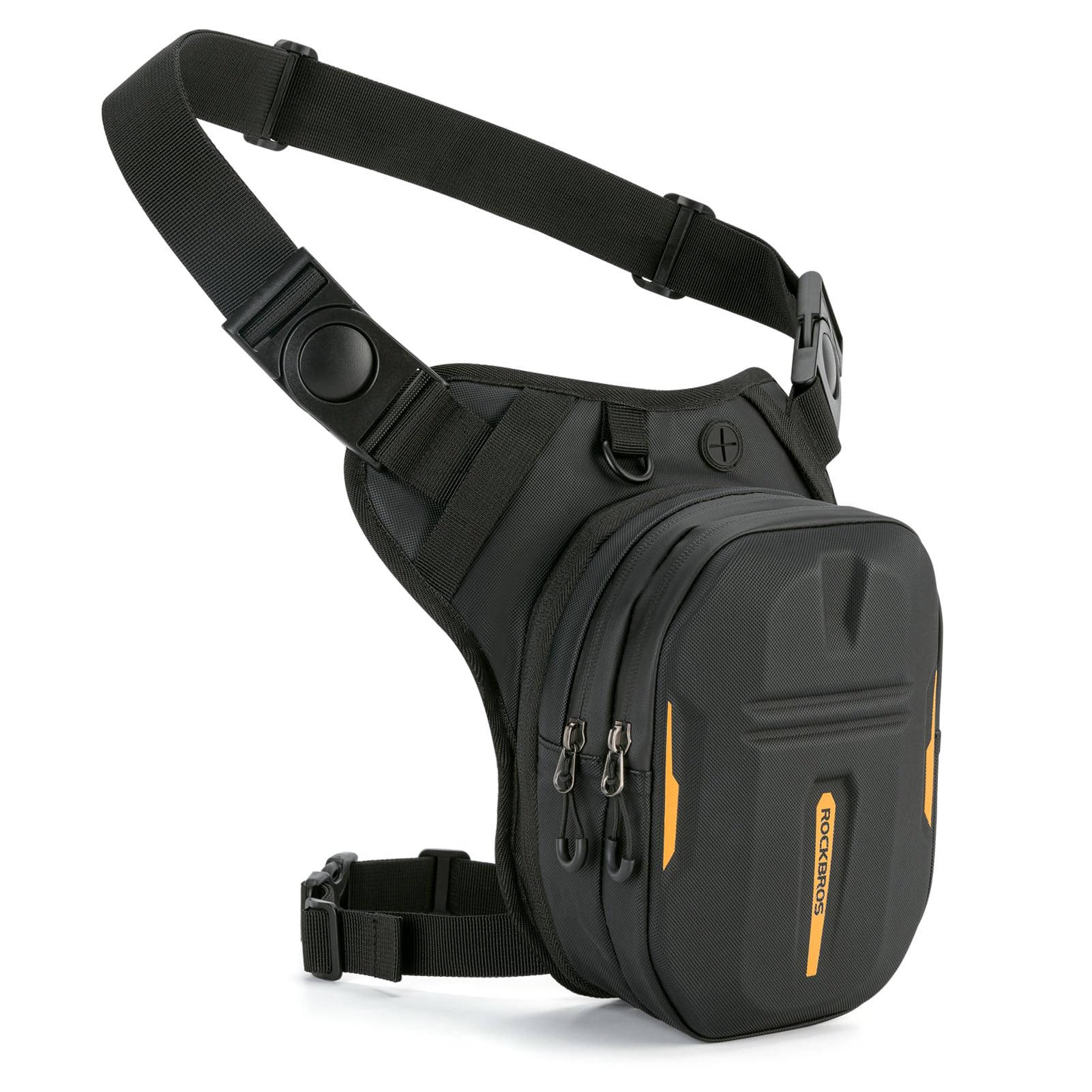 ROCKBROS Borsa Serbatoio per Moto, Marsupio da Gamba per Moto, Fissaggio Magnetico, con Cinghie Regolabili e Rimovibili, Guscio Rigido, Spazio di Stivaggio Espandibile per Motocicletta