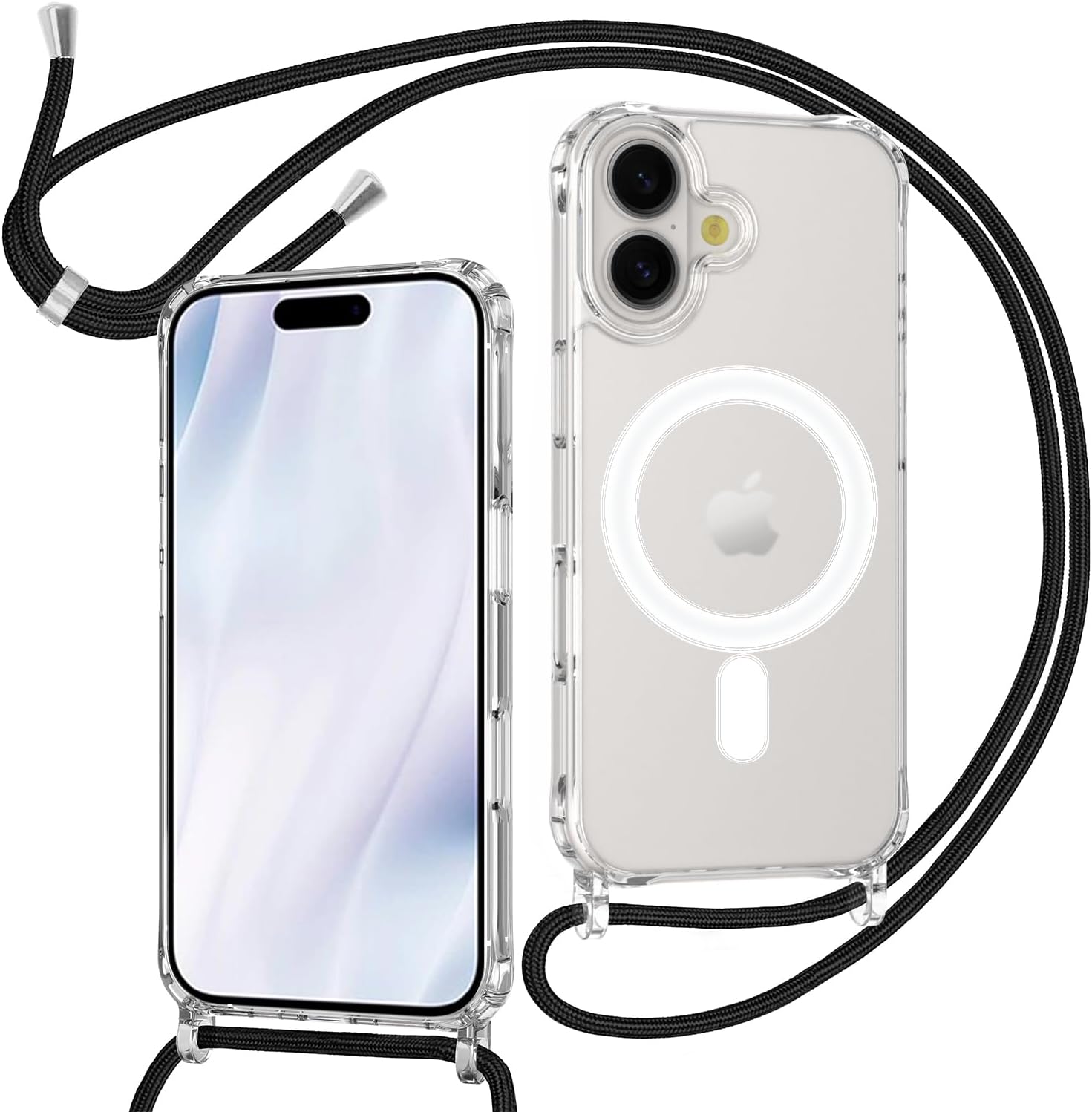 Coque iPhone 17 silicone transparente avec lanière | France Coques Coque iPhone 17 silicone transparente avec lanière | France Coques