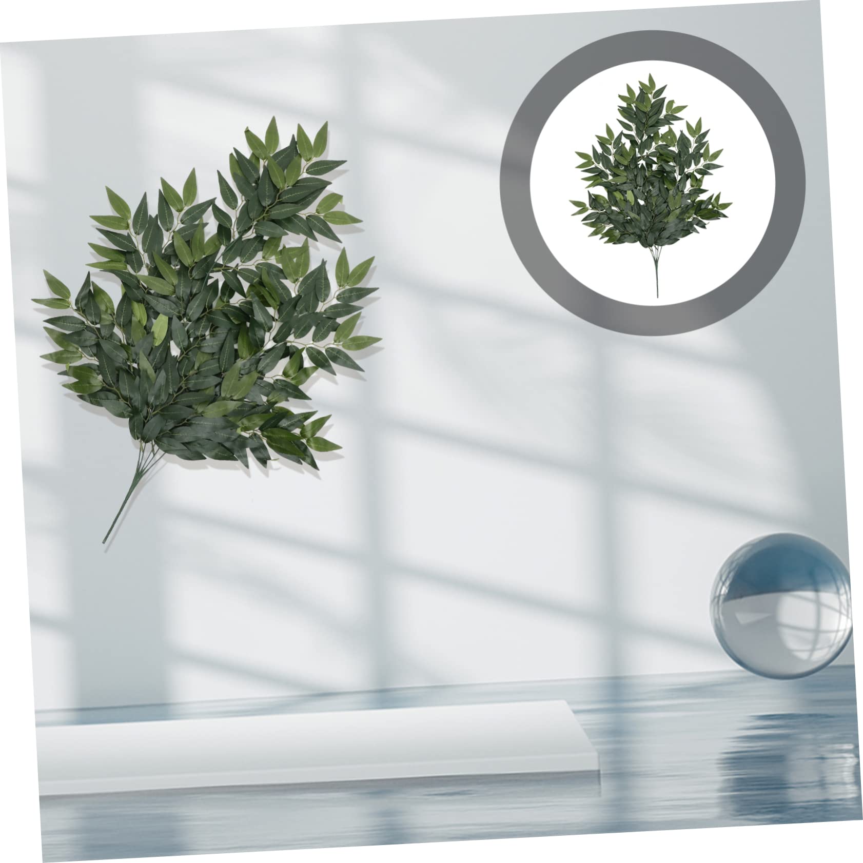 STOBAZA 3pezzi Ramo Di Eucalyptus Artificiale Per Decorazioni Nuziali e Feste Foglie Simulato Per Composizioni Floreali e Decorazioni Domestiche Di Punti Naturale