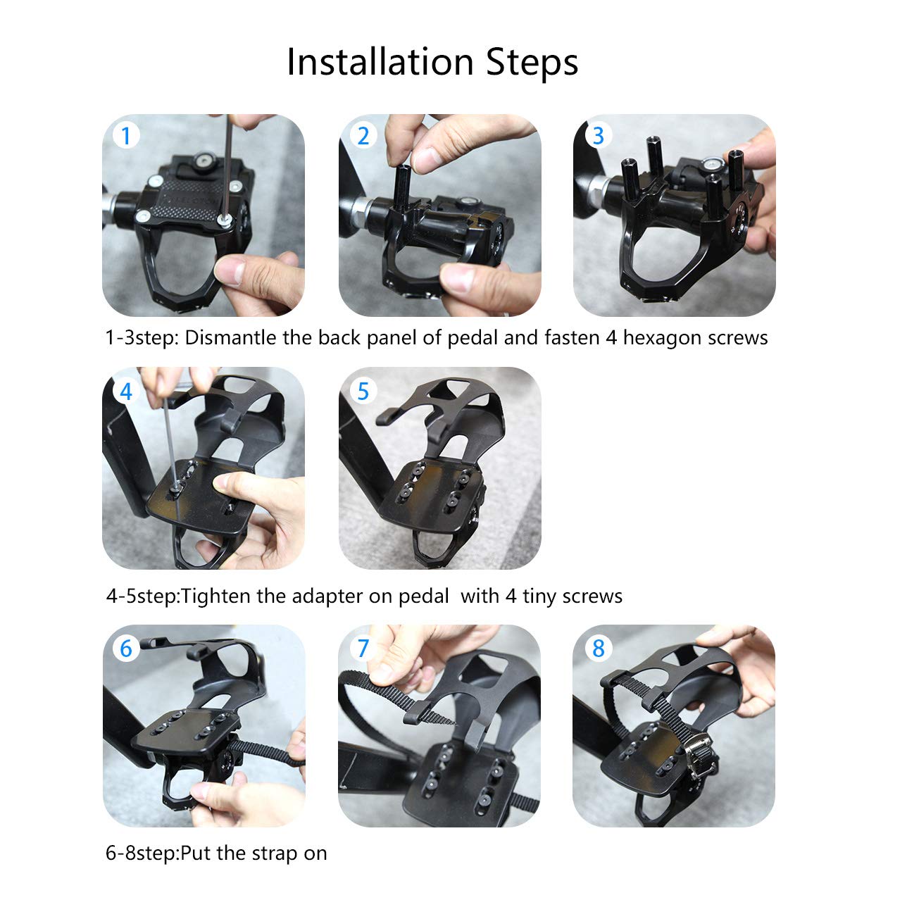 Amazon | 調節可能なペダルアダプター メタルペダル トゥクリップ
