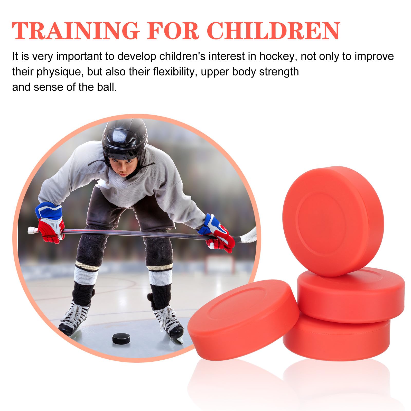 Alipis Disco da Hockey Professionale in Gomma Rossa, Set 4 Pezzi, Durezza Regolabile per Allenamento e Gare di Hockey su Ghiaccio, per Migliorare Precisione e Potenza nei Tiri