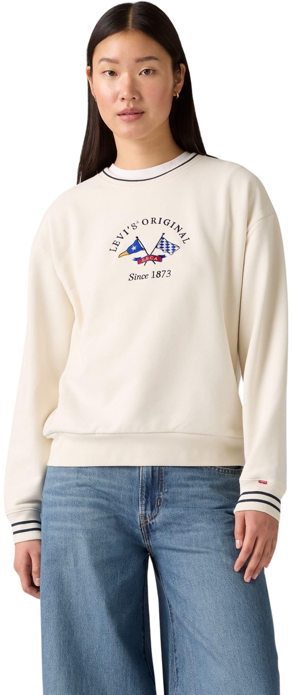 Levi's Mujer Sudadera Graphic Heritage Sport Crewneck de algodón, Standard Fit