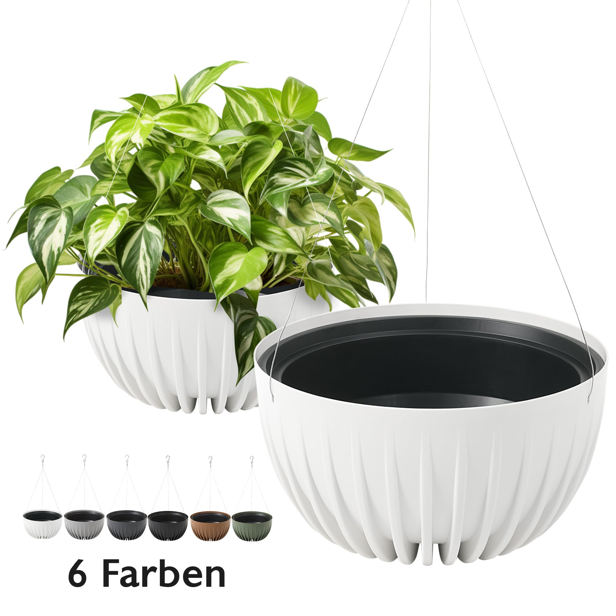 2 Vasi Alti per Piante da Interno ed Esterno, Grandi Fioriere in Rattan con Vassoi Interni Rimovibili, Fori di Drenaggio, Fioriere Decorative per Giar | Leroy Merlin