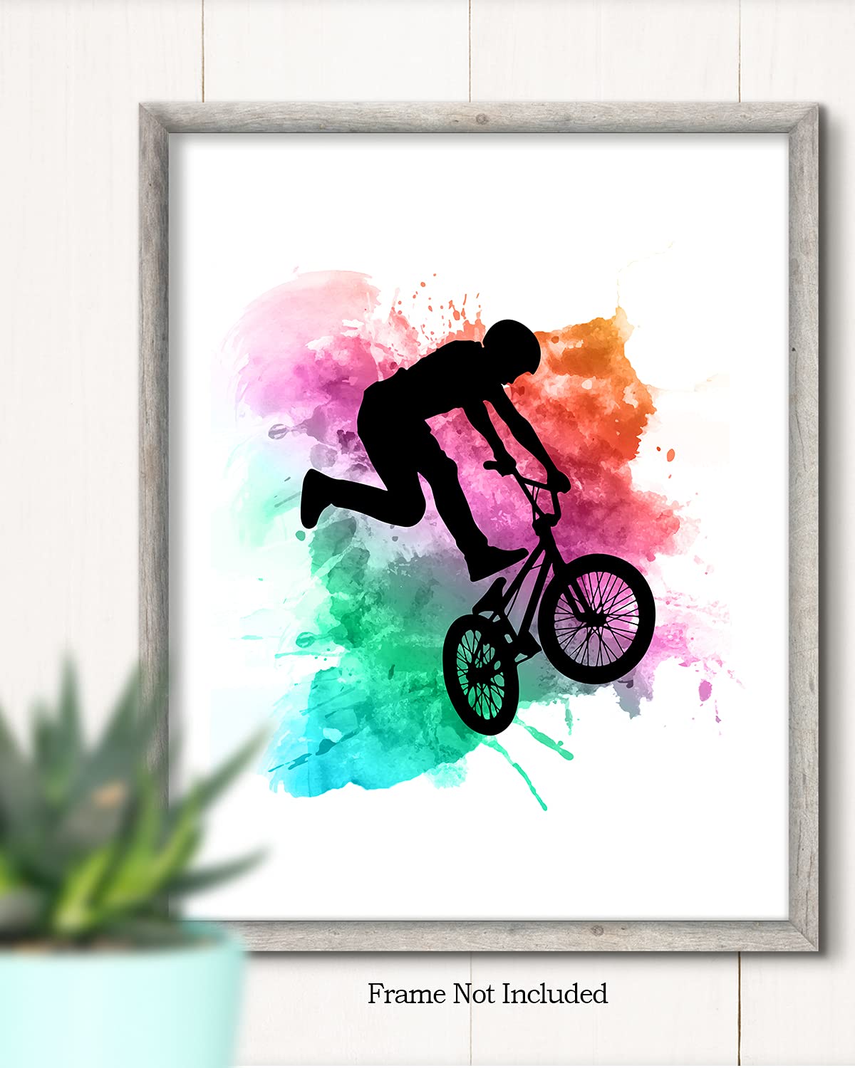 Amazon.com: Modern Color Pop BMX Wall Art | Extreme Sports Decor