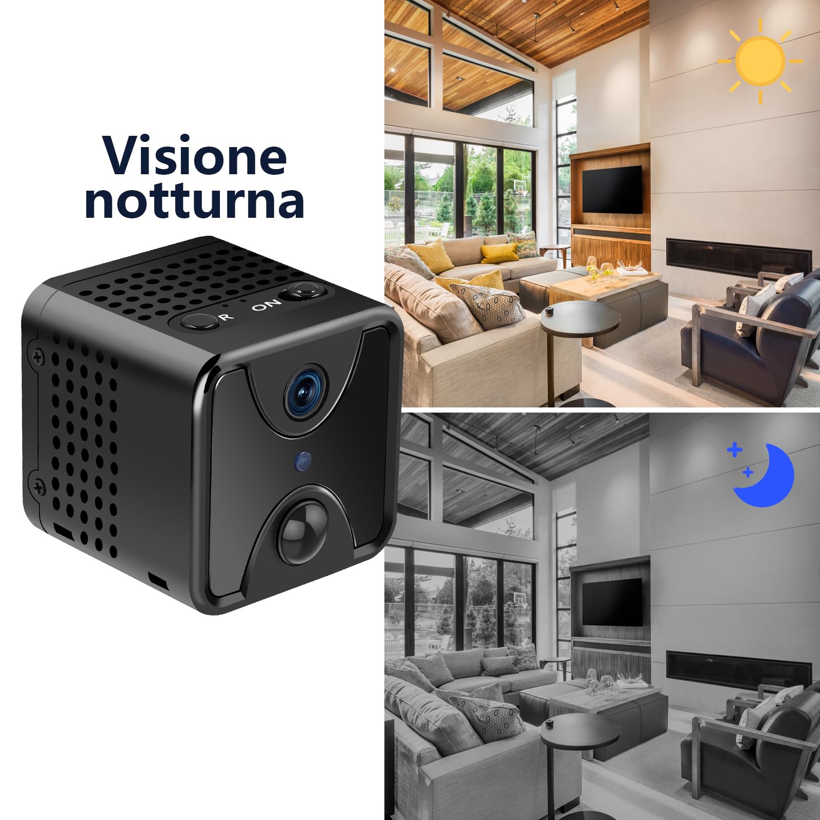 Mini Telecamera Nascosta Spia 4K，Microtelecamera Spia Camuffata con Registrazione, Videocamera Sorveglianza Interno Mini con Rilevamento del Movimento per la casa, l'ufficio e altri ambienti interni