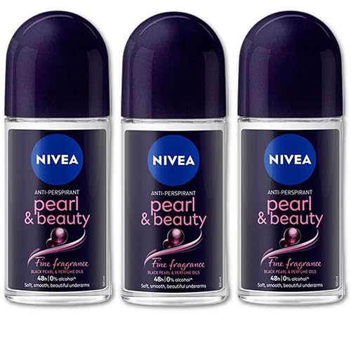 NIVEA New Series 4 Desodorante Roll On, 1.7 fl oz (PEARL & BEAUTY BLACK)