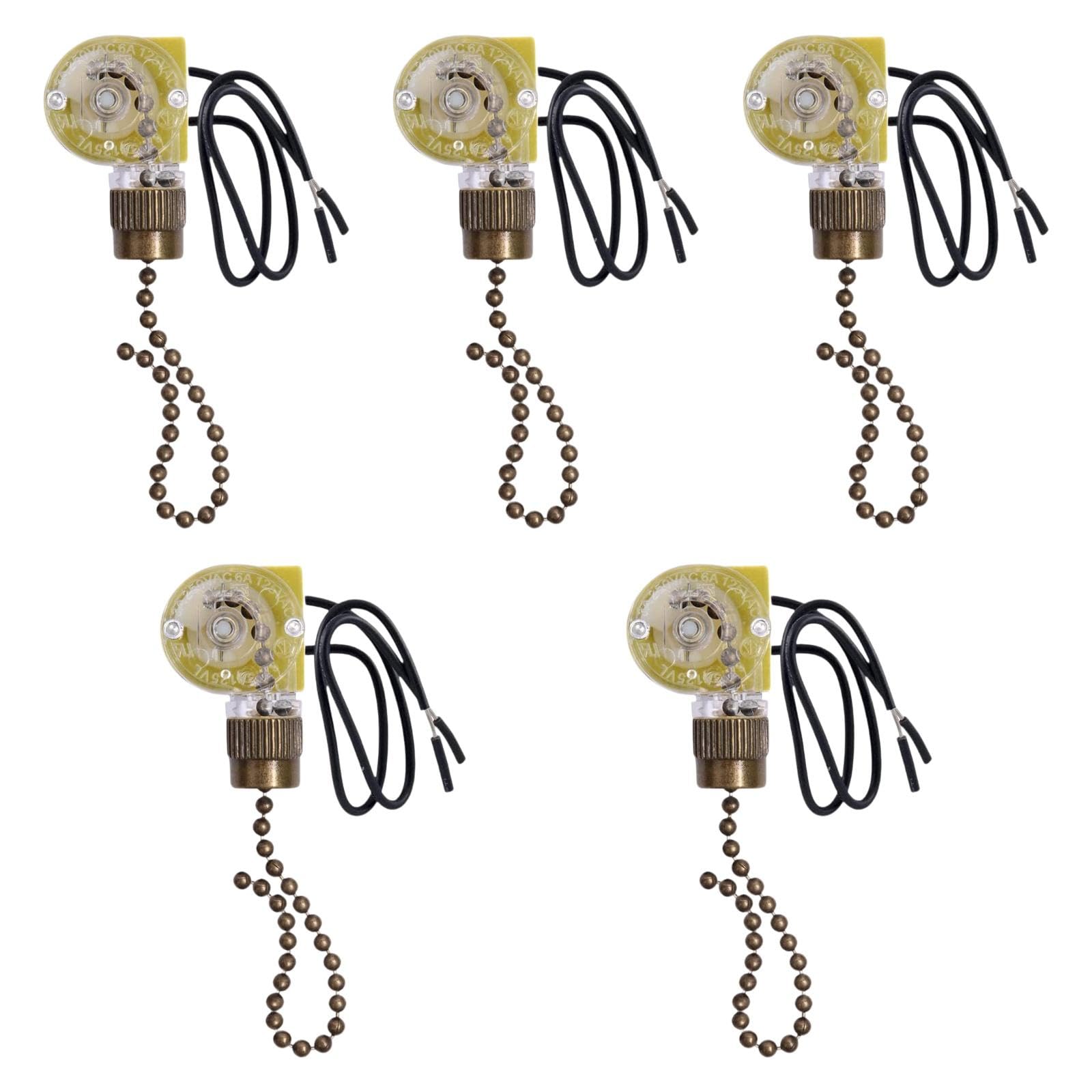 5Pcs Fan Light Pull Switch Wall Lamp Stable 2 Wires Pull Chain for Fan Light Bronze|Home & Garden | Lamps, Lighting & Ceiling Fans | Lighting Parts & Accessories-image-31