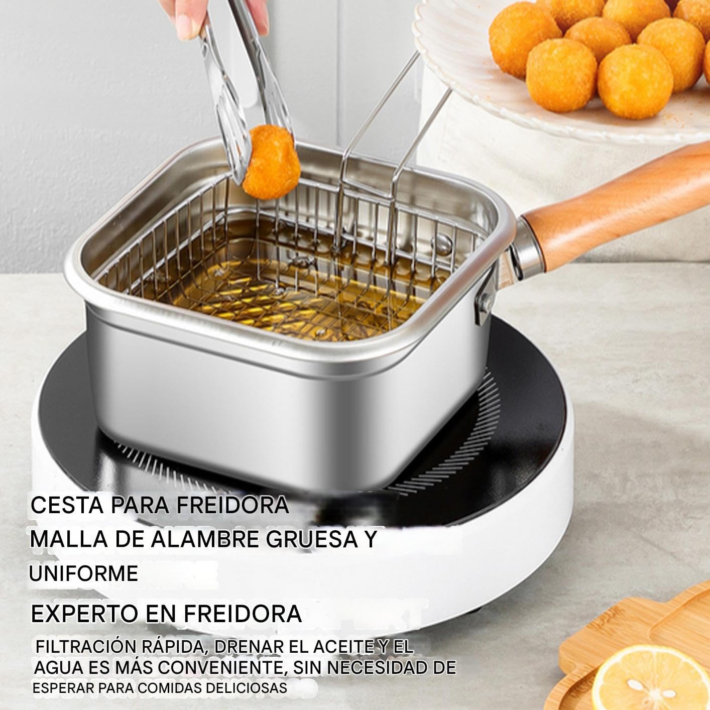 Friggitrice in acciaio con colino