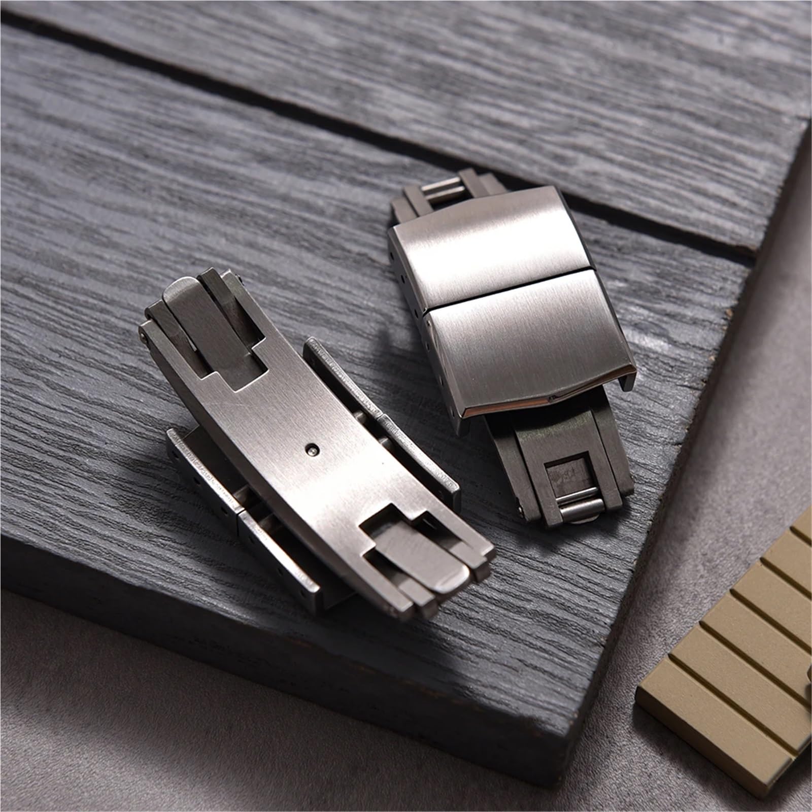 Generico Bracelet à boucle bicolore: caoutchouc tressé, dégagement rapide 20 mm