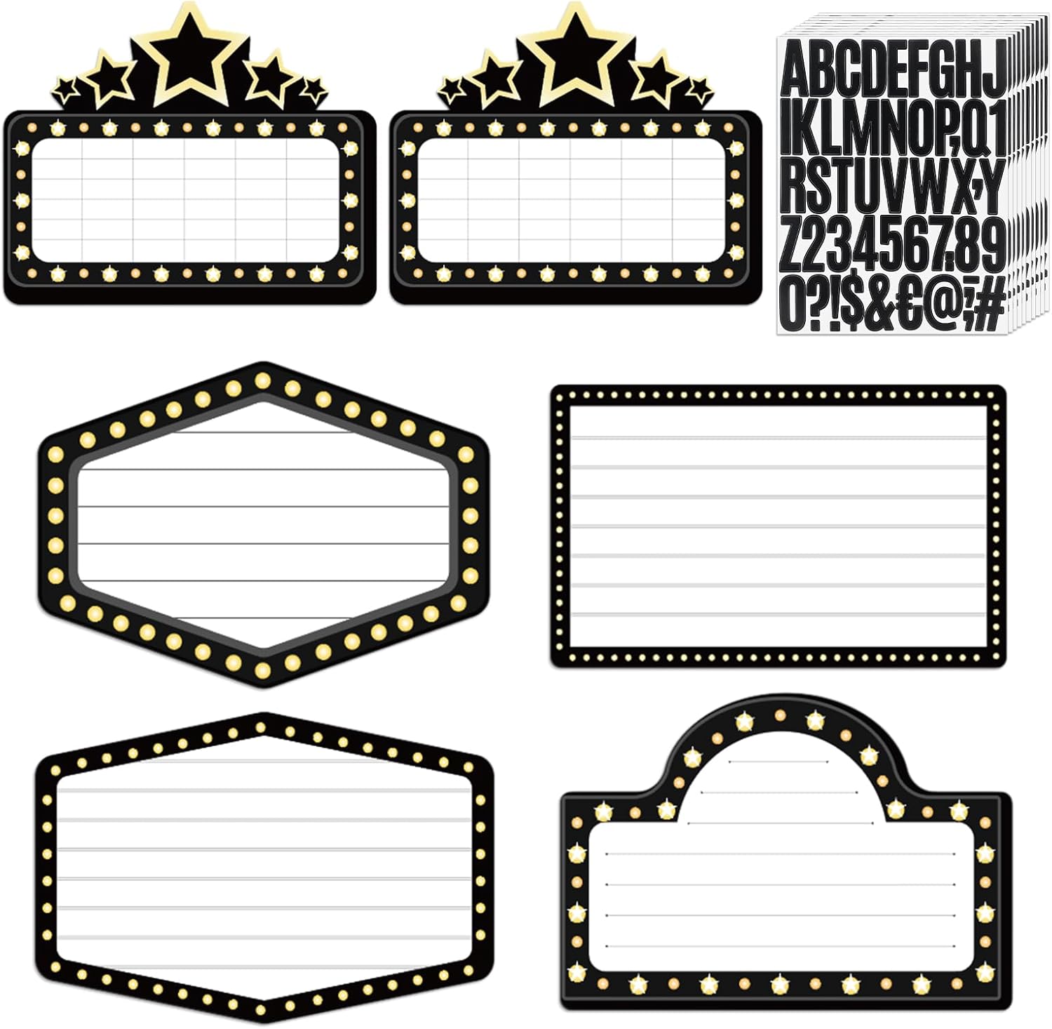 6 Pack Wedding Bottle Service Sign with Letters Sticker 17.72'' x 12.8'' Entrance Props Bridal Party Nightclub Bottle Service Sign with Letters for Nightclub Clubs Weddings Parties(Black)