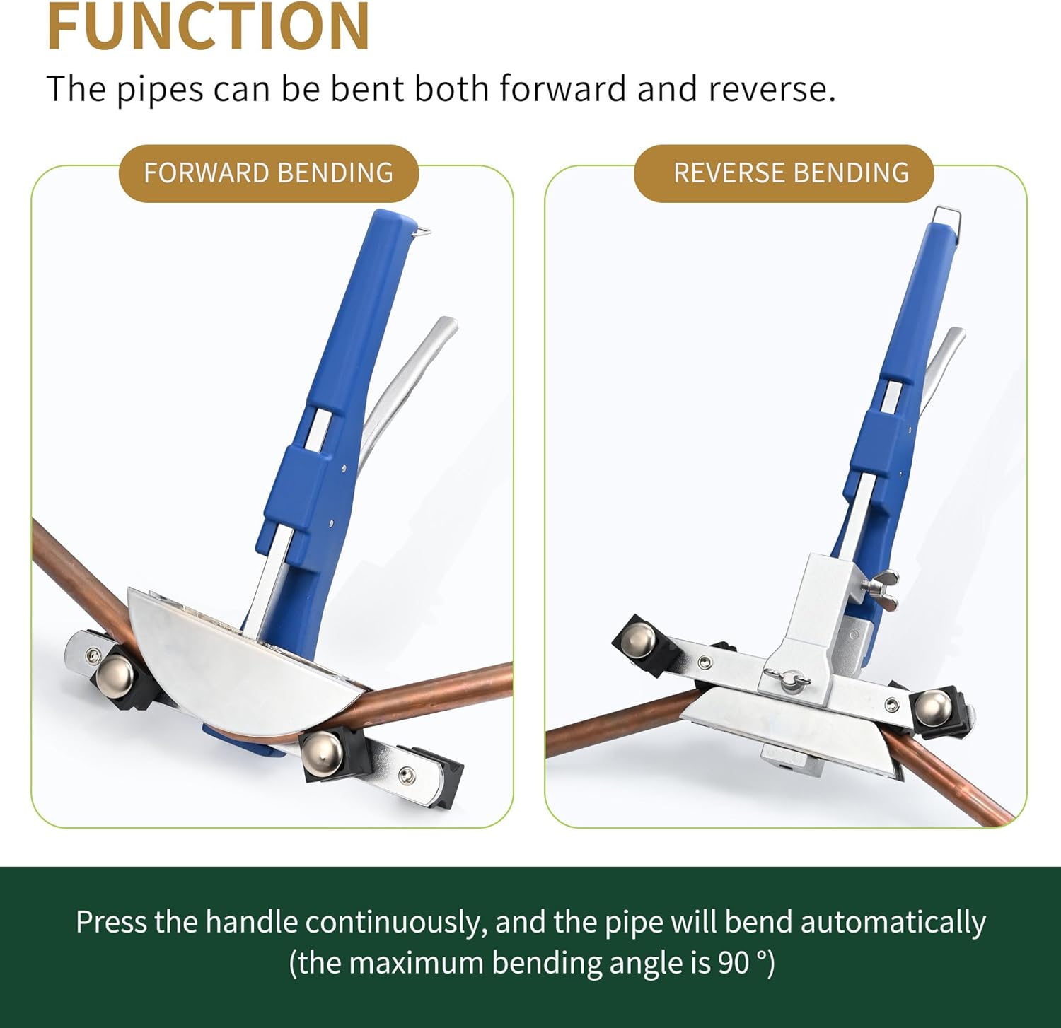 Copper Pipe Bender 1/4” to 7/8” Tube Bender HVAC Tools, Aluminum Tubing Bender Kit with Copper Pipe Cutter Tool, Max 90° Metal Bender for Forward/Backward Tubing Bender