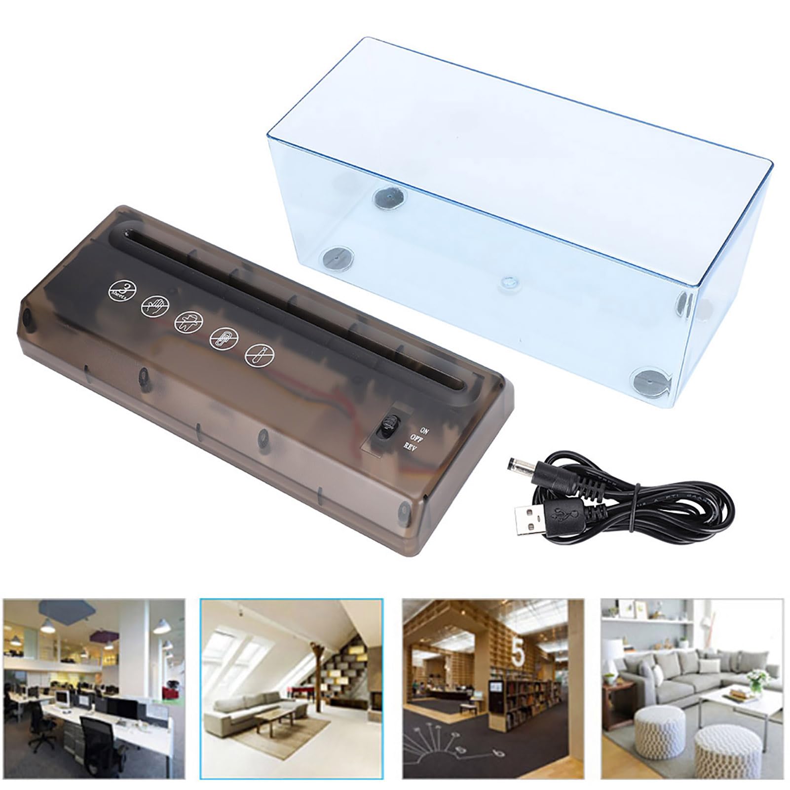 Hidyliu Mini Distruggidocumenti Desktop USB Compatto per Ufficio Domestico Tappetino in Silicone Antiscivolo Formato A4