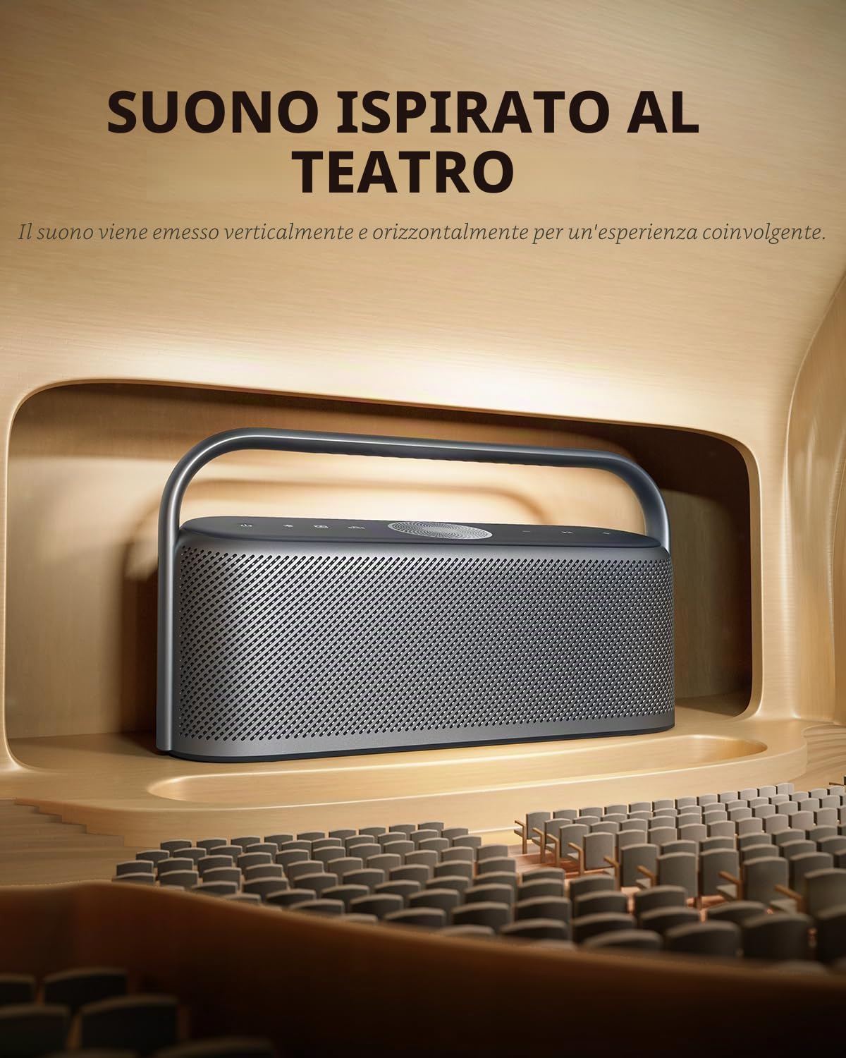 Soundcore Motion X600 Cassa Bluetooth Portatile con audio spaziale ad alta risoluzione wireless, cassa bluetooth potente 50 W, IPX7, 12h, AUX