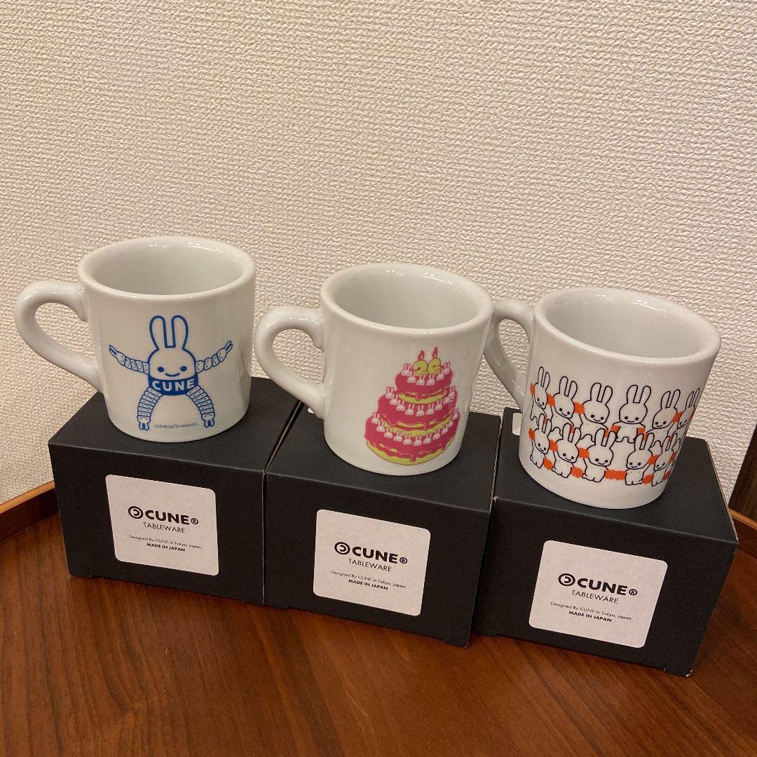 Amazon.co.jp: cune マグカップ 26周年記念品 3個セット キューン  