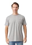 Men's Premium Short Sleeve Pocket T Shirt, 5.5 oz Mid Weight Cotton, Soft Fabric, Labeless, Blank, Unbranded, 5 Colors