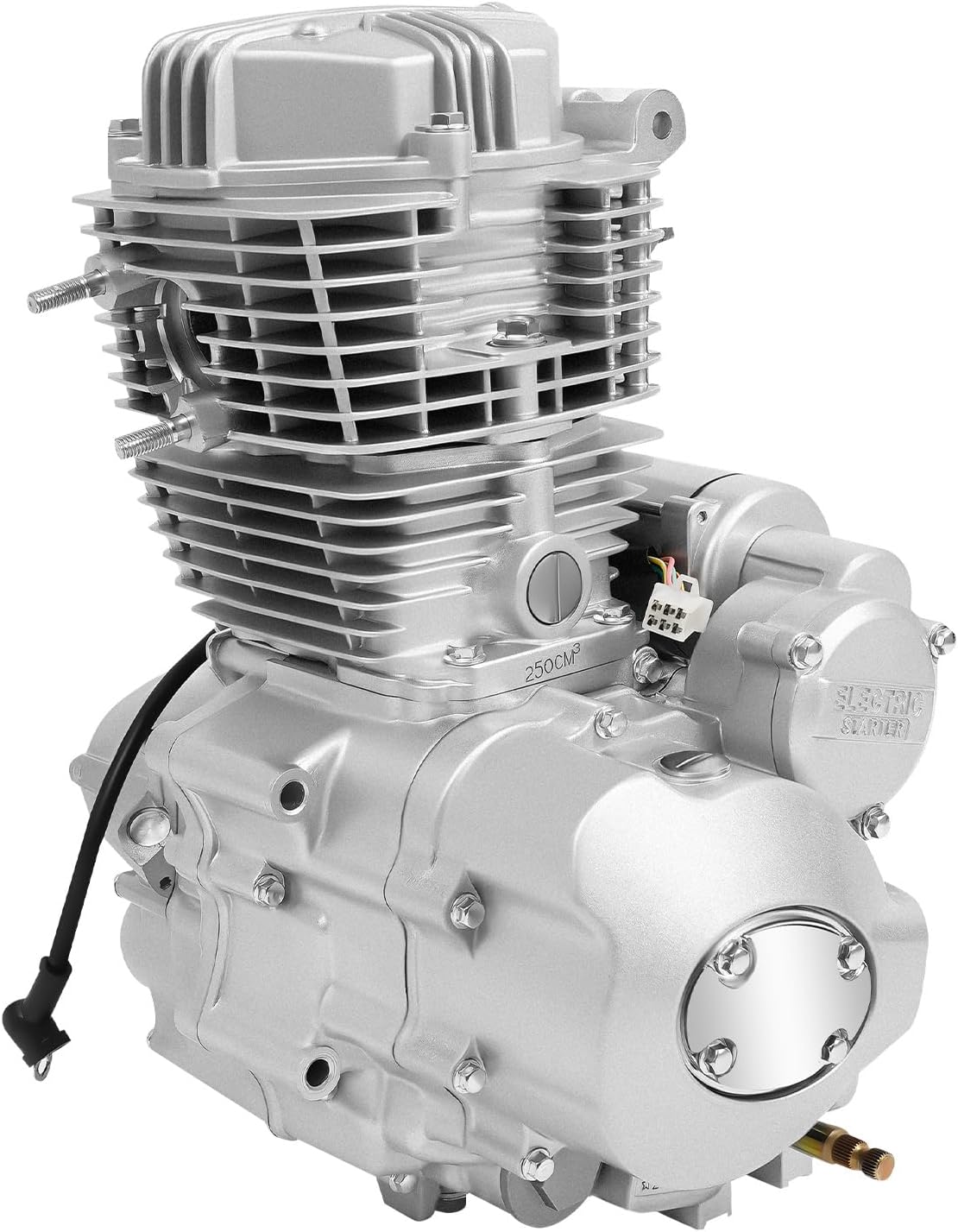 200CC/250CC 4 Stroke Engine, 14HP ATV Motor Engine(Cycle Mode) Single Cylinder Air Cooling with 5-Speed Manual Transmission, 7500RPM Kick-Starter Electric Dirt Bike Engine for ATV Motorcycles