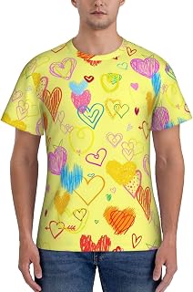 Hand Drawn Hearts for Mens t-Shirts,Athletic Running Gym Workout Short Sleeve