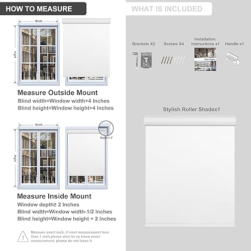 Miniatura 6 de Boolegon Persianas enrollables opacas sin cordones con cenefa de casete, persianas enrollables, aislamiento térmico, ahorro de energía, para la