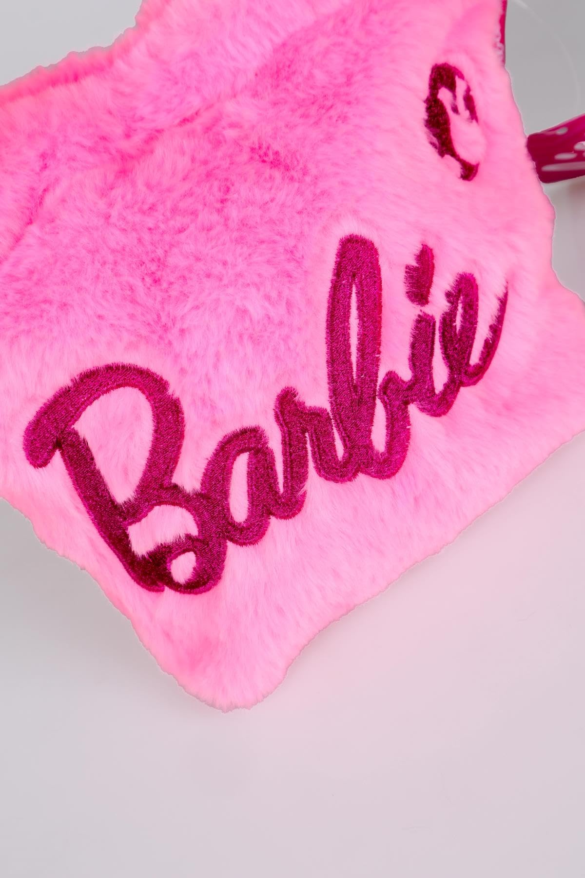 Barbie Lisanslı Peluş El Çantası, Kalem Kutusu, Pembe, İki Bölmeli