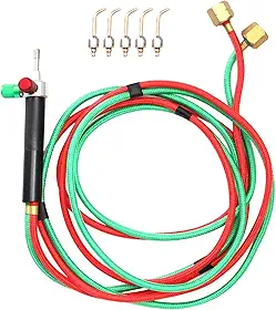 Maçarico de Soldagem a Gás com Pontas Intercambiáveis Ferramenta Corte e à Bronze Compatível Múltiplos Gases para Reparo Joias Artesanato Trabalhos em Metal