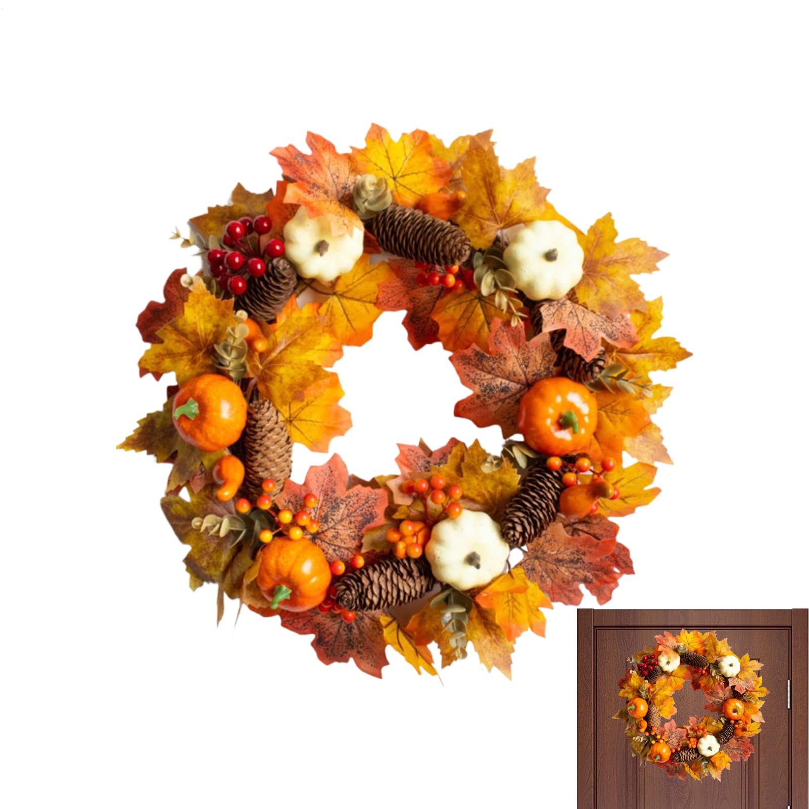 Coronas Artificiales de Otoño Guirnalda Artificial Decoración Halloween
