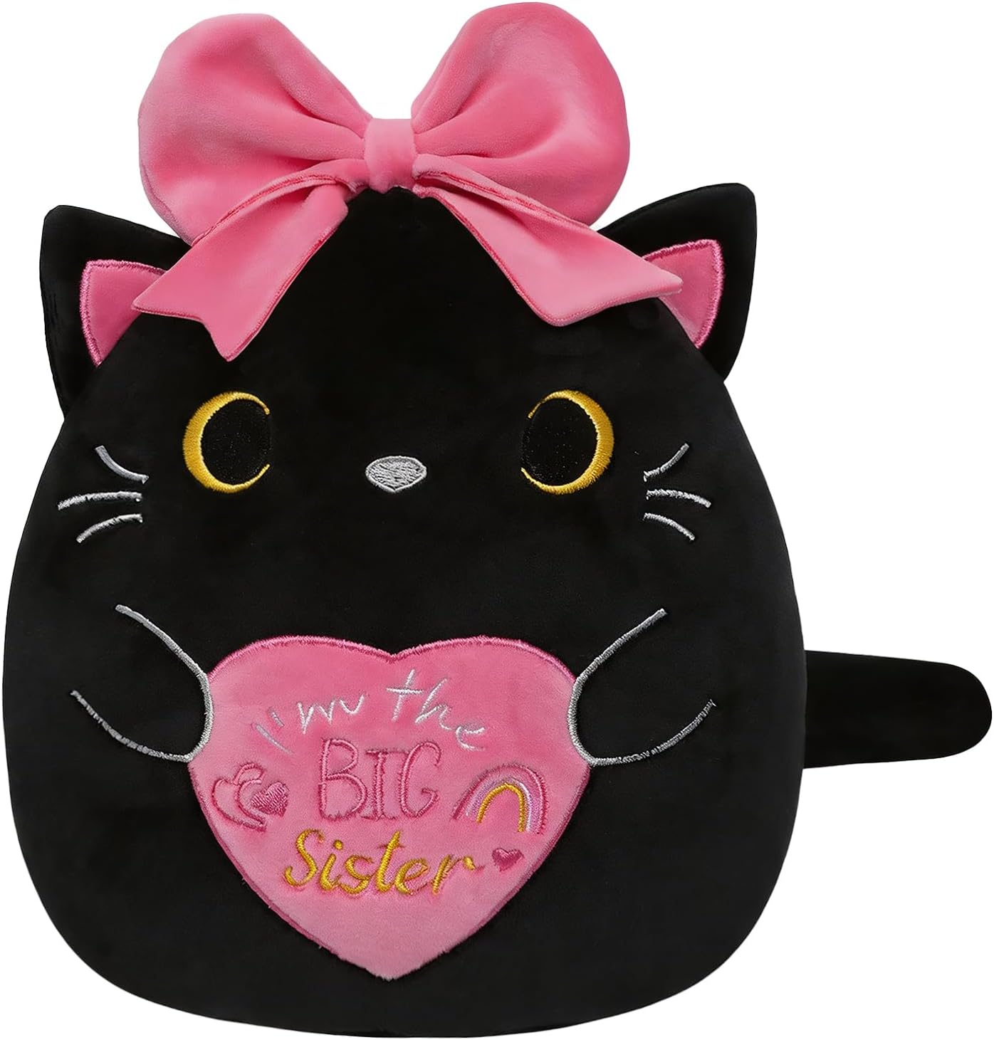 Big Sister Black Cat Plush Big Sister Gift Cat Black Pink Birthday Decor