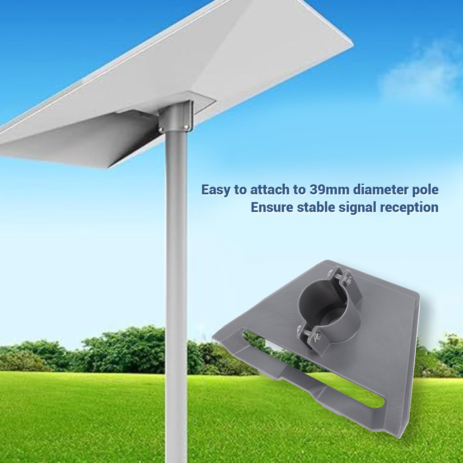Fockety Adaptateur de Tuyau Gen 3, Support Stable en Plastique de 39 Mm, Kit de Montage de Poteau à étanchéité Réglable pour Antenne Parabolique V3, Kit de Montage D'adaptateur de (Grey)