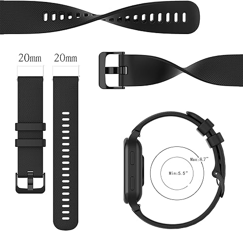 Miniatura 2 de Bandas compatibles con Garmin VenuVenuSq Sq2Venu2 PlusForerunner 55 165Vivoactive 5, correas de liberación rápida de silicona suave de 0.787