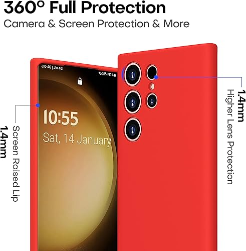 Miniatura 7 de CellEver Funda de silicona suave para Samsung Galaxy S23 Ultra, ajuste delgado protección de cámara y caídas Funda de teléfono a prueba de golpes