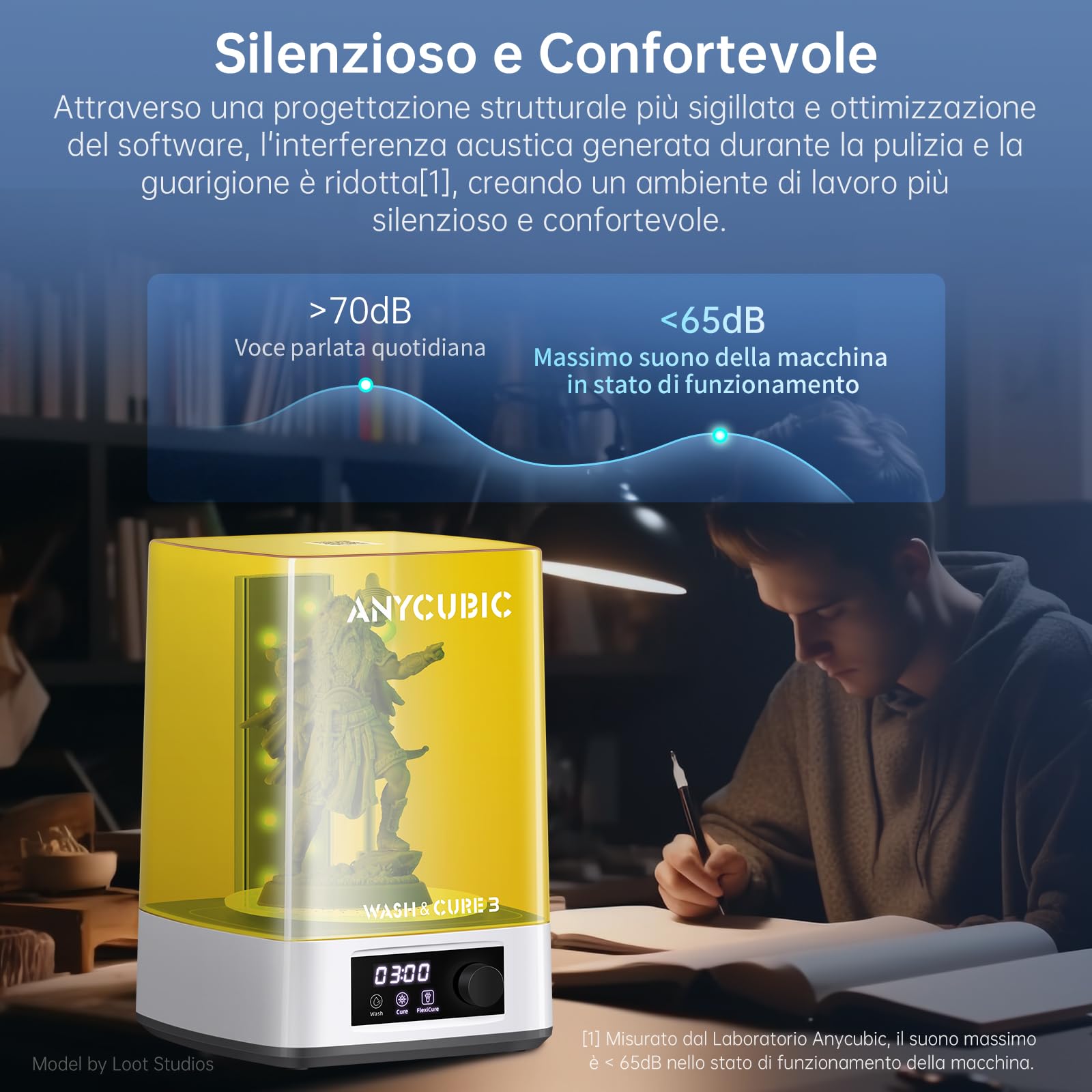 ANYCUBIC Wash and Cure 3, Nuova Stazione di Lavaggio e Polimerizzazione 2 in 1 Aggiornata, Con Luci Flessibili a Collo D'oca, per la Stampante 3D LCD SLA DLP, Dimensioni di Lavaggio di 165x100x180 mm³