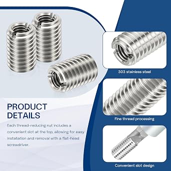 HiPicco 6Pcs Thread Adapter Sleeve Reducing Nut,M16 M to M12 F, 15mm Length
