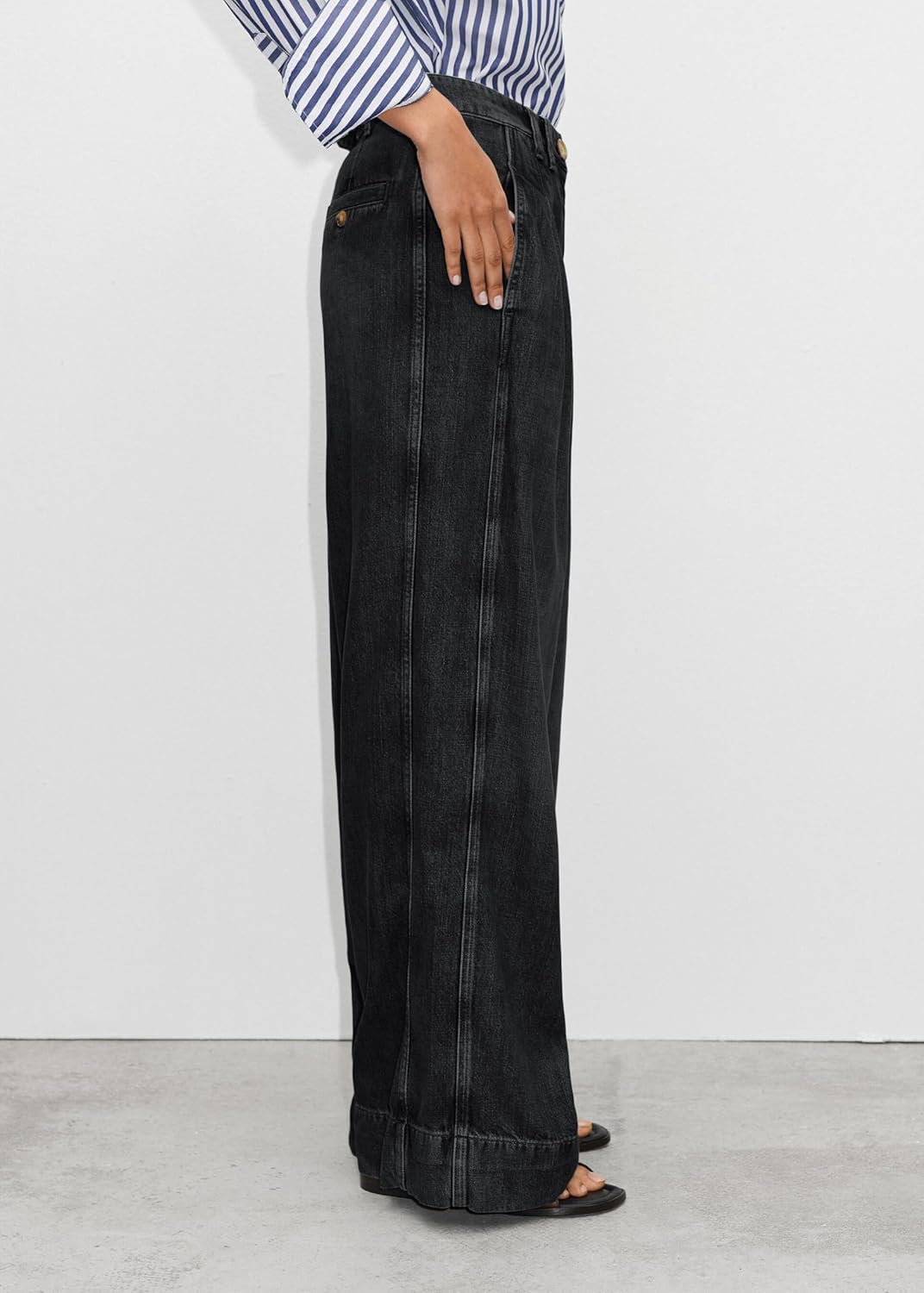 PLNOTME Women's High Waisted Wide Leg Jeans Baggy Mom Casual Denim Pants - Image 3