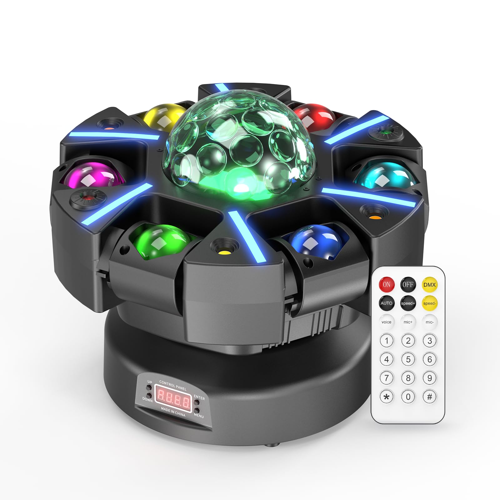 180W Lyre LED Beam Lumière de scène avec Télécommande,Jeux de Lumiere RGBW Disco Lumière,DMX512 éclairage de soirée DJ Jeux de Lumiere, Magic Ball Stroboscope pour Soirée Bar Mariage DJ Club