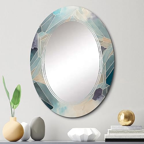 Miniatura 10 de DesignQ Fundamental Patterns Sacred Geometry VII - Espejo de tocador, espejos de baño, espejos de pared para sala de estar, dormitorio, espejo
