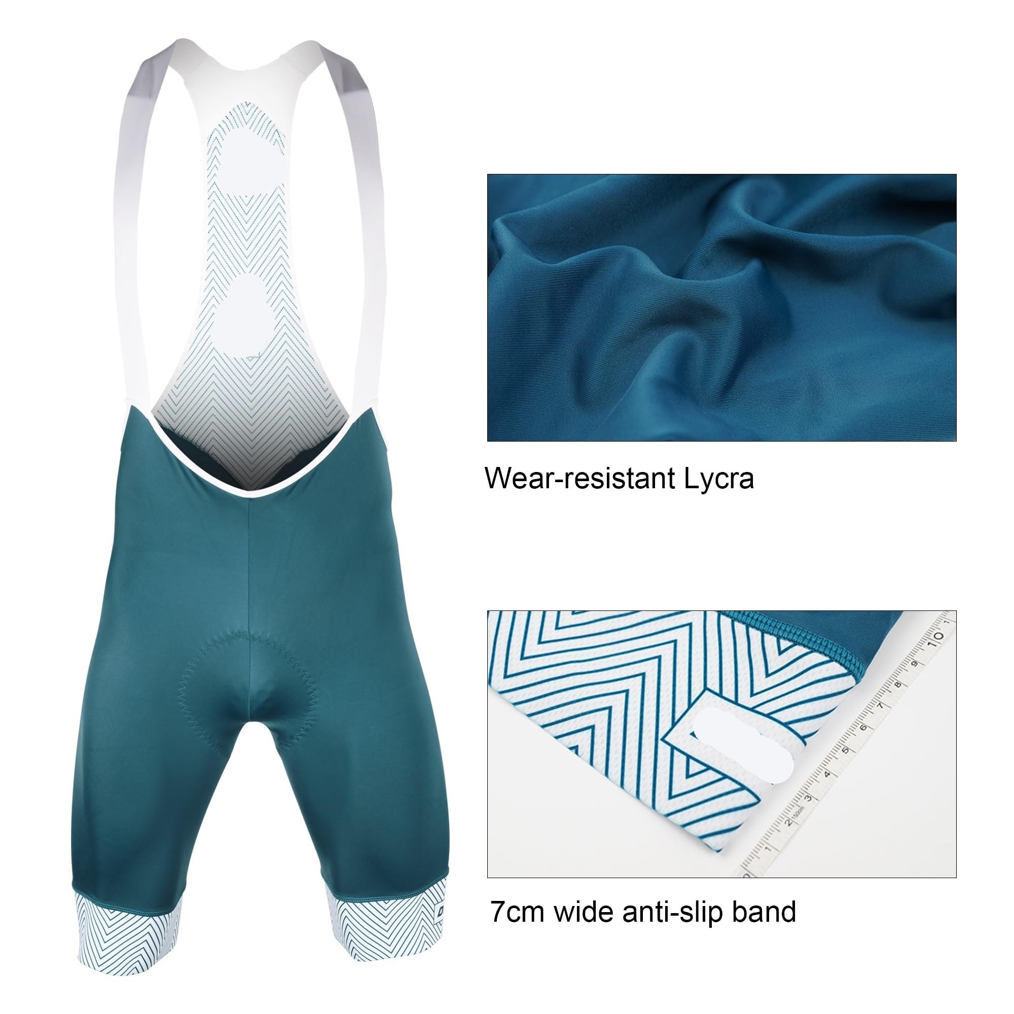 Culote Hombre Ciclismo Pantalones Cortos de Ciclismo for Hombre, Mallas Antideslizantes con Pinza Pierna 7cm, Tirantes Hombre(Grey,4XL)