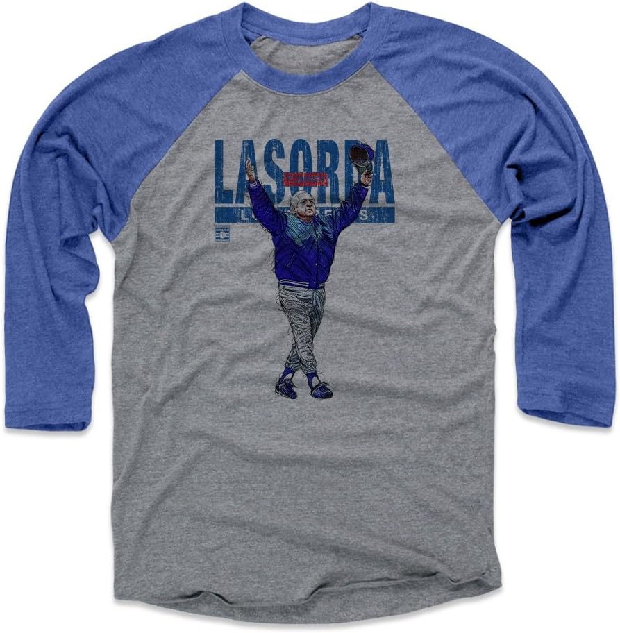 500 LEVEL Tommy Lasorda 3/4 Sleeve Raglan T-Shirt - Tommy Lasorda Sketch