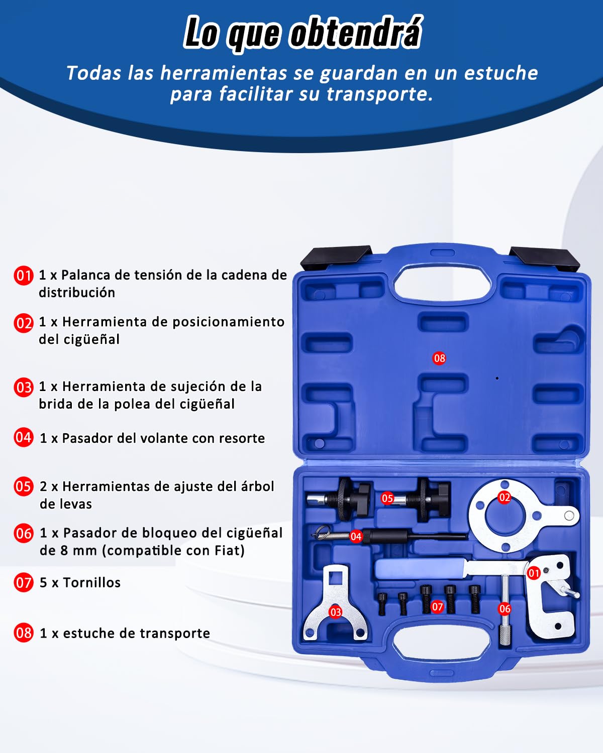 Herramienta de Calado distribucion del Motor Compatible con FIAT, Ford, Vauxhall, Opel, Suzuki, Citroën, Peugeot, Alfa Romeo, Lancia 1.3L Diésel, Kit de Bloqueo de levas 1871000200 1871000900
