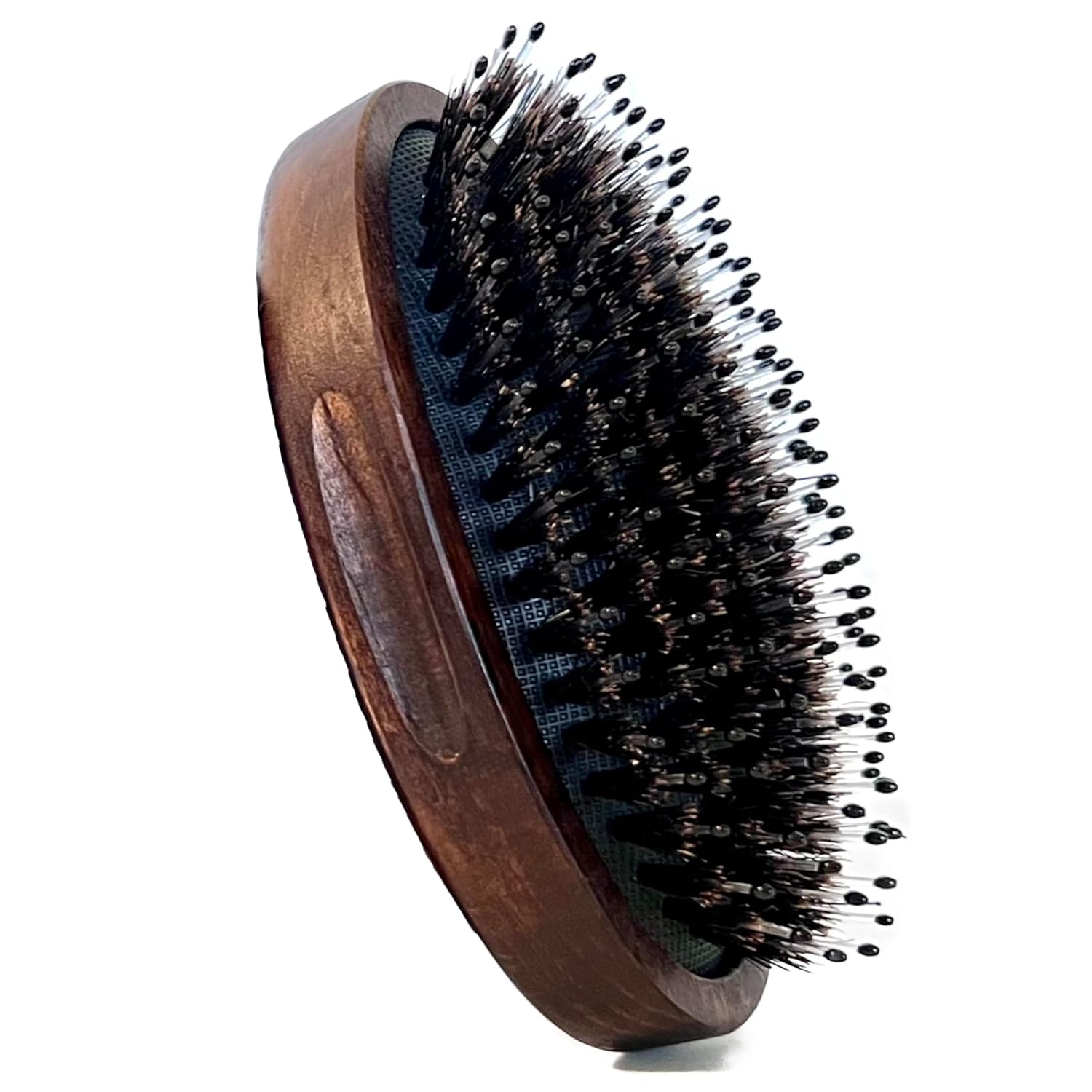 Beard Brush for Men – Boar Bristle & Nylon Military-Style Palm Brush – Dual Soft & Stiff Bristles for Hair & Beard Grooming – Travel Size – Gift Tin Included