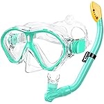 Gintenco Kids Snorkel Set, Diving Mask for Children as Unisex Kids Swimming Goggles, Anti-Fog Diving Mask and Dry Top Snorkel Combo Set for Junior and Youth