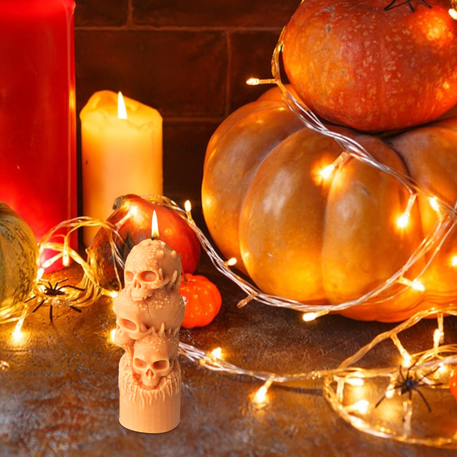 WYAHYQ 3 Stück Totenkopf Silikonformen - Kerzenformen Für Halloween DIY