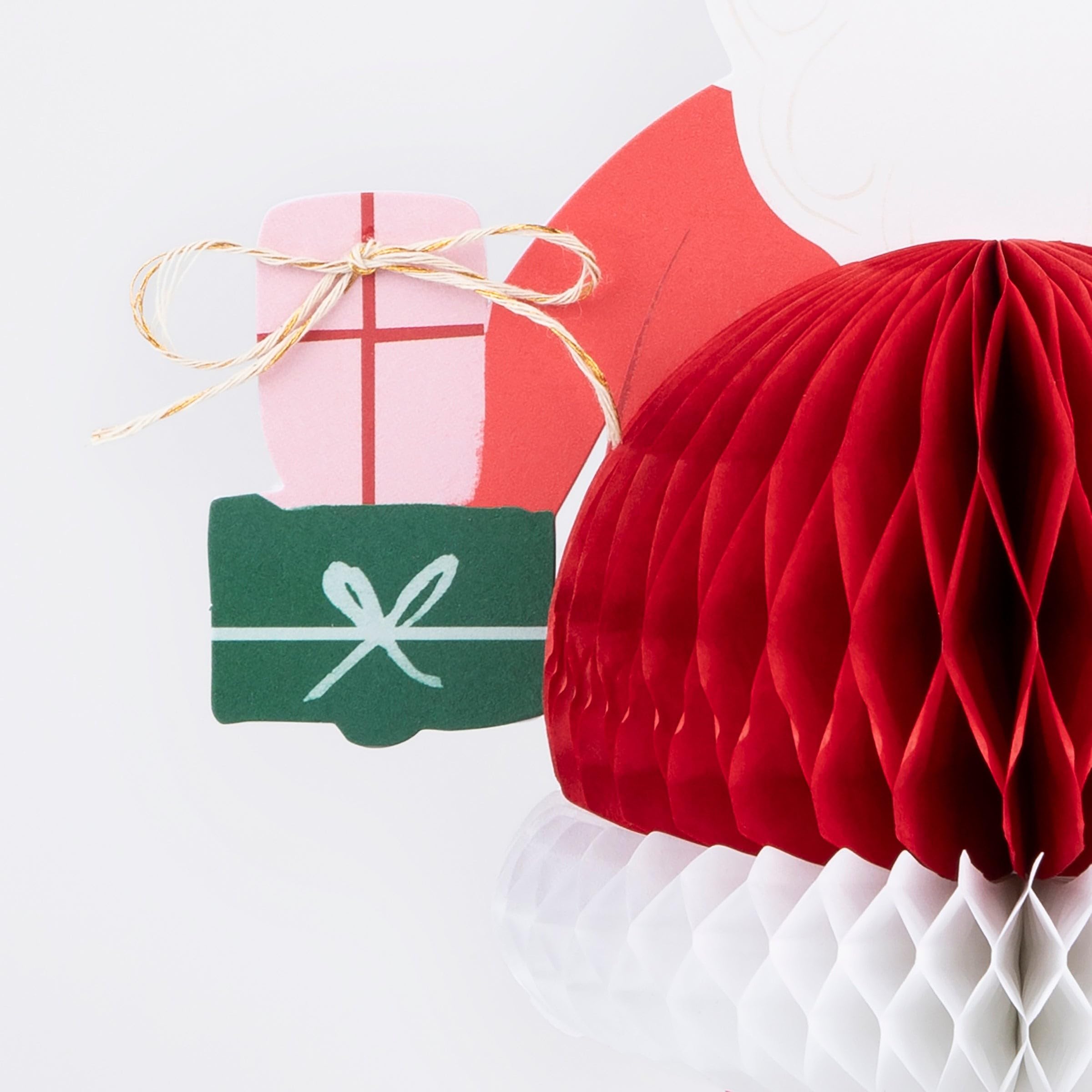 Meri Meri - Honeycomb Santa Tebrik Kartı