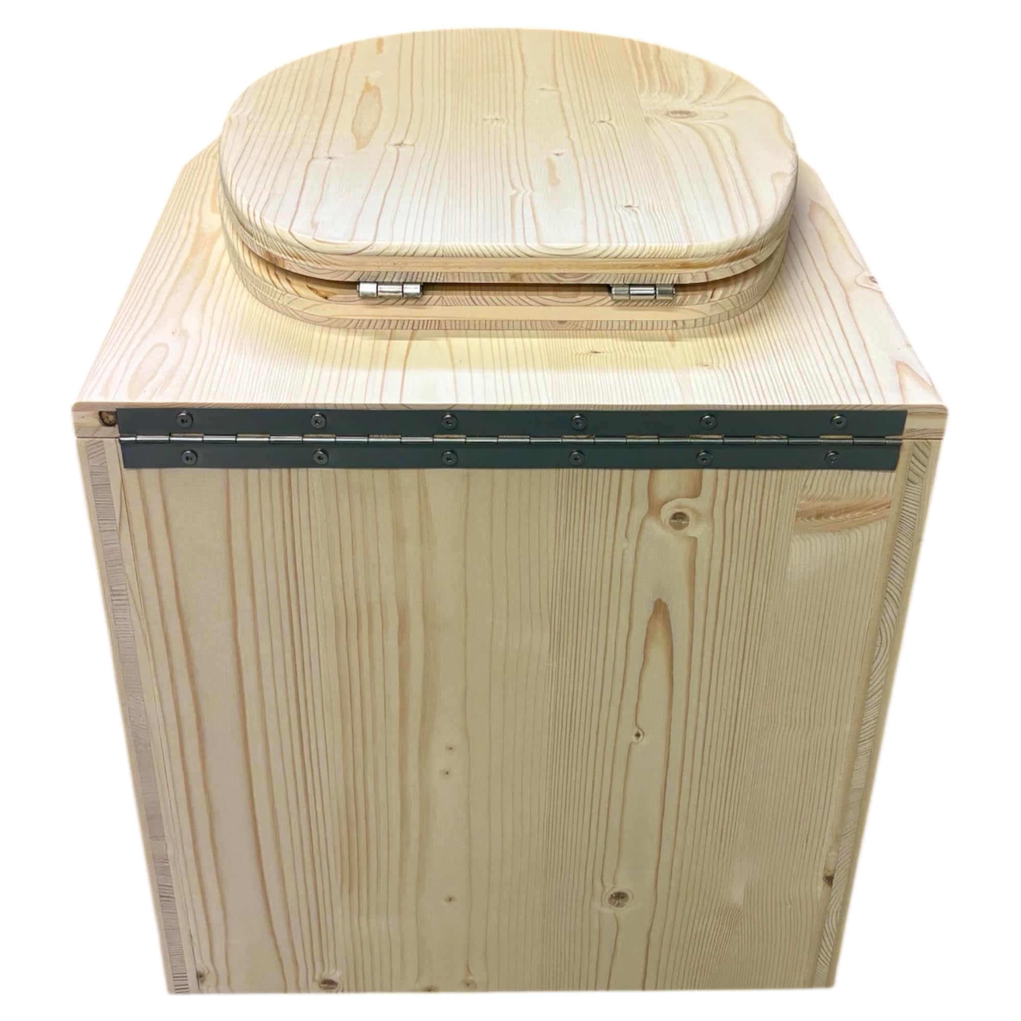Toilette seche Premium Bois avec Bavette INOX et Seau plastique 20L - Fabrication Française Artisanale