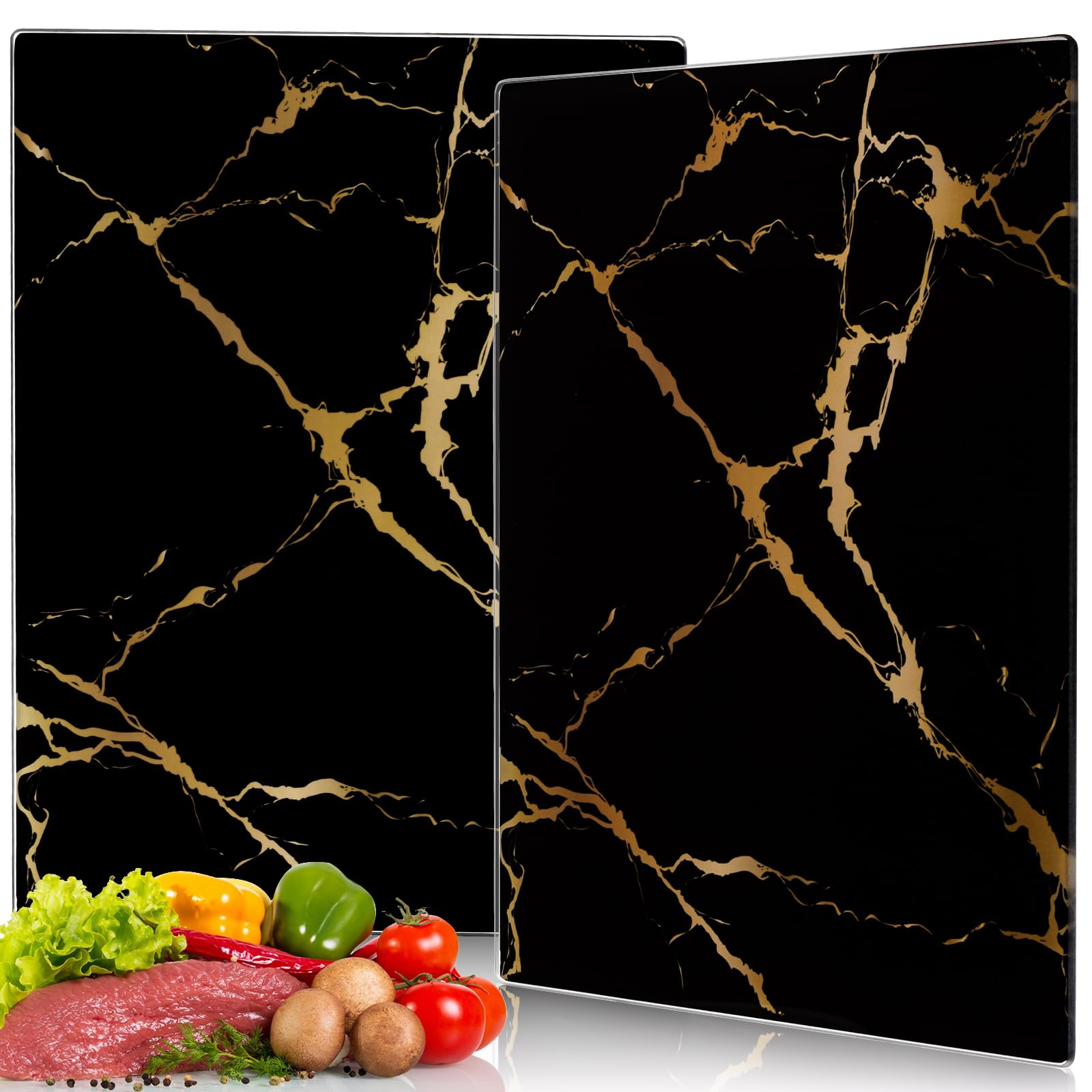 Photo 1 of WRINGKIT Glass Cutting Board Set, 16''x12'', Marble Pattern