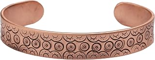 Handmade Pure Copper Bracelet for Women and Men - Thickest Copper Bracelet for Pain Relief and Stress Relief - Adjustable Carved Copper Bracelets to Fit many Size Wrist -The most ideal thickness, with a thickness of 2 mm, easy to shape. (Plain) (eyelet)