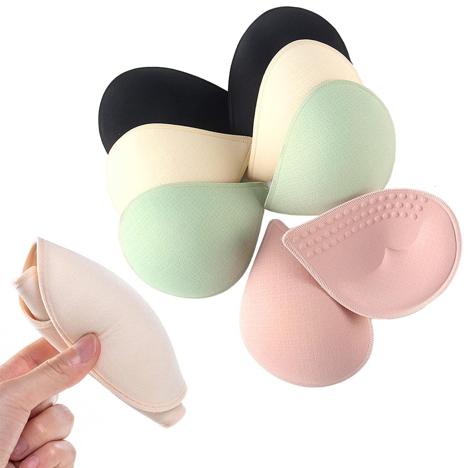 NALACALNALACAL Bra Pads Inserts, Removable Latex Bra Inserts for Women's Sports Bras or Swimsuits, Lightweight and Breathable with High Resilience, Washable and Reusable