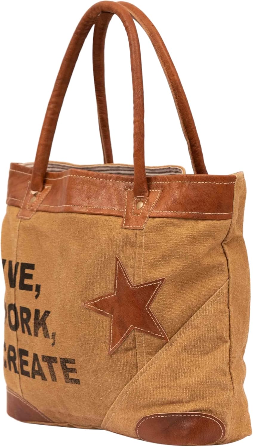 RAJERIYA Upcycled Large Canvas shoulder Bag or Canvas Tote Boho Handbag For Women - Image 5