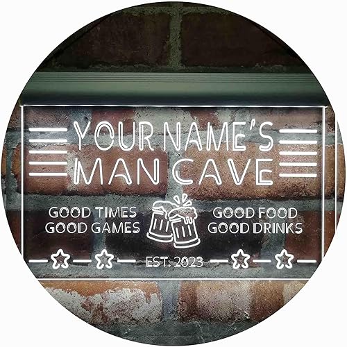 Vista 22 de ADVPRO Letrero de neón LED multicolor personalizado con texto en inglés "Man Cave Home Bar Est. Year", 32 x 24 pulgadas st4s86-x0012a-tm-c Varios